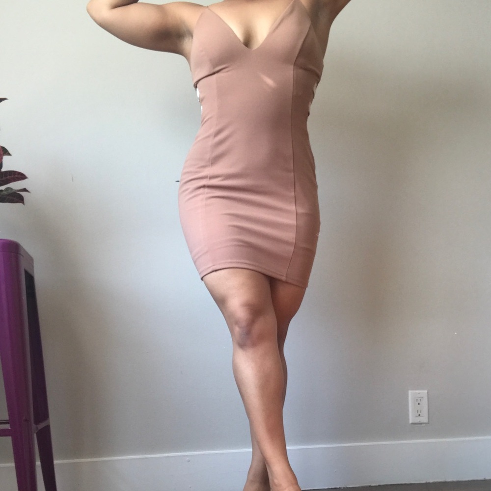 Windsor Tan Cut-Out Mini-Dress